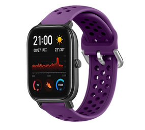 Strap-it® Xiaomi Amazfit GTS siliconen bandje met gaatjes (paars)