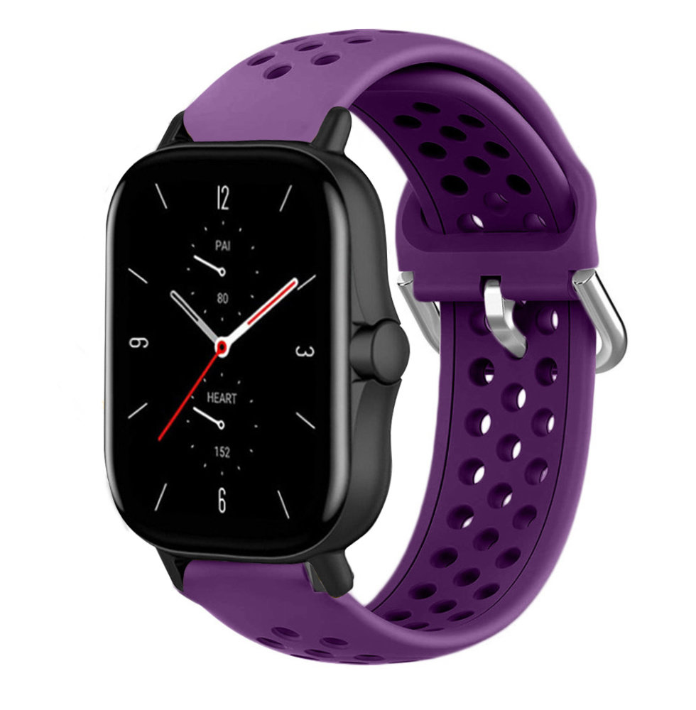Strap-it® Strap-it Amazfit GTS 2 siliconen bandje met gaatjes (paars)