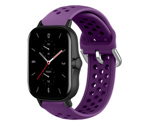 Strap-it® Amazfit GTS 2 siliconen bandje met gaatjes (paars)