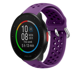 Strap-it® Polar Pacer siliconen bandje met gaatjes (paars)
