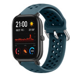 Strap-it® Xiaomi Amazfit GTS siliconen bandje met gaatjes (rock green)