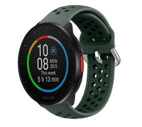 Strap-it® Polar Pacer siliconen bandje met gaatjes (legergroen)