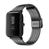 Strap-it® Xiaomi Amazfit Bip roestvrij stalen band (zwart)