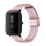 Strap-it® Xiaomi Amazfit Bip roestvrij stalen band (rosé pink)