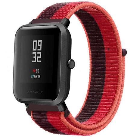 Strap-it® Strap-it Xiaomi Amazfit Bip nylon band (cherry magenta)