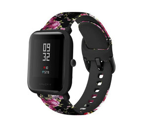 Strap-it® Pink Flower Xiaomi Amazfit Bip bandje