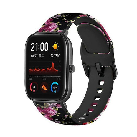 Strap-it® Strap-it Pink Flower Xiaomi Amazfit GTS bandje