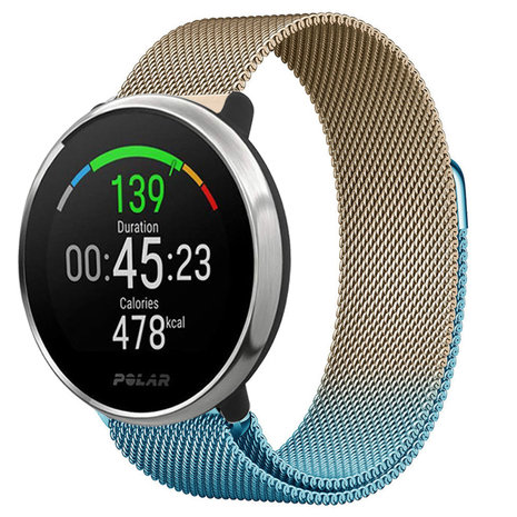Strap-it® Strap-it Polar Ignite Milanese band (blauw/goud)