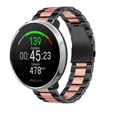 Strap-it® Polar Ignite stalen band (zwart/roze)