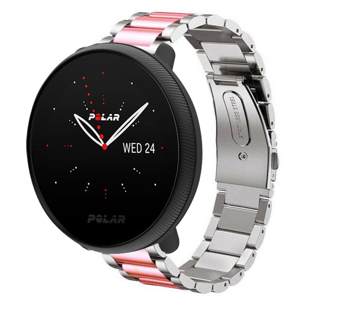 Strap-it® Strap-it Polar Ignite 2 stalen band (zilver/roze)