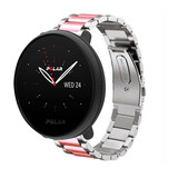 Strap-it® Polar Ignite 2 stalen band (zilver/roze) Strap-it® Polar Ignite 2 stalen band (zilver/roze)