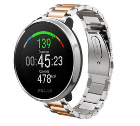 Strap-it® Polar Unite stalen band (zilver/rosé goud)