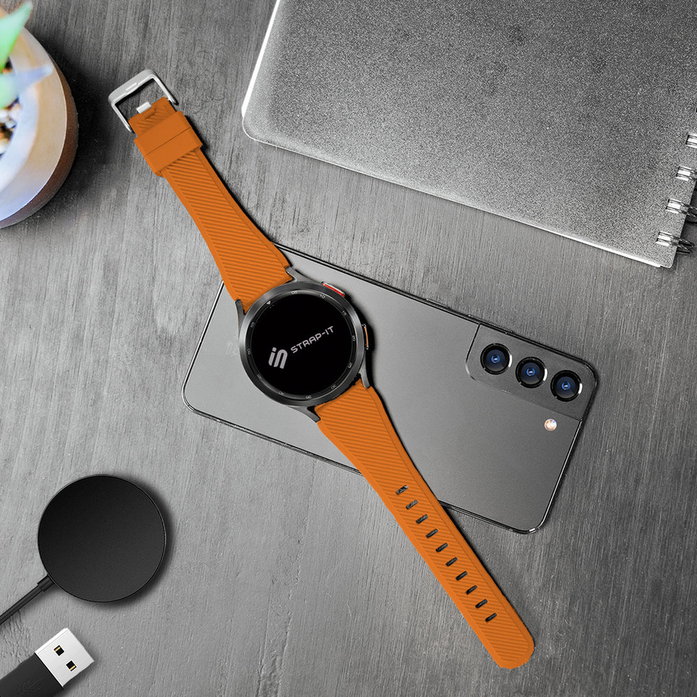Strap-it® Strap-it Xiaomi Watch S1 siliconen bandje (oranje)