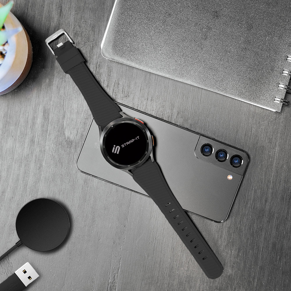 Uitdaging partij Verantwoordelijk persoon Samsung Galaxy Watch 3 45mm silicone band (zwart) - Smartwatchbanden.nl