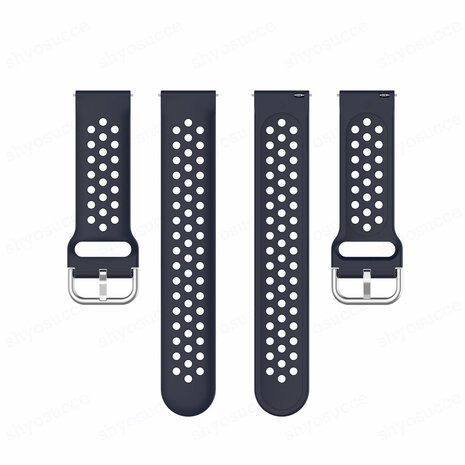 Strap-it® Strap-it OnePlus Watch siliconen bandje met gaatjes (donkerblauw)