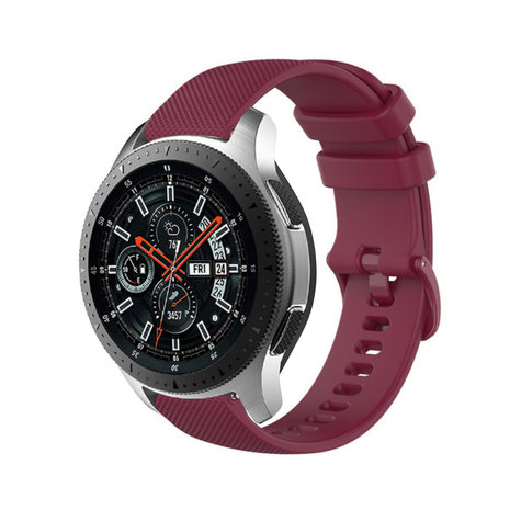 Strap-it® Strap-it Samsung Galaxy Watch 46mm luxe siliconen bandje (donkerrood)