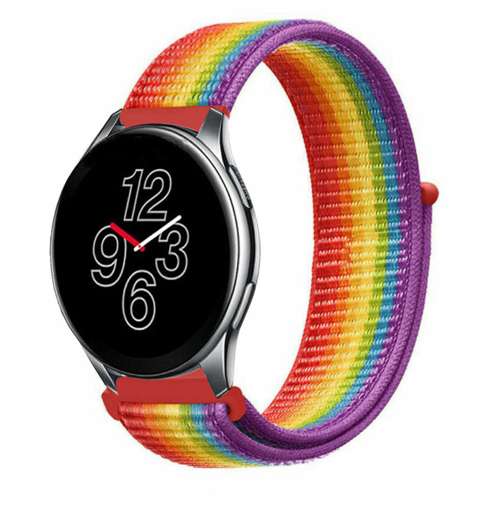Strap-it® Strap-it OnePlus Watch nylon band (regenboog)