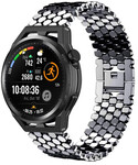 Strap-it® Strap-it Huawei Watch GT Runner stalen vis band (zwart)