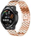 Strap-it® Strap-it Huawei Watch GT Runner stalen vis band (rosé goud)