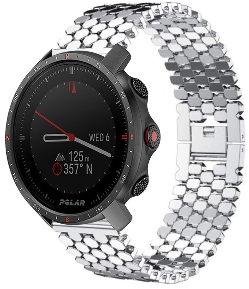 Strap-it® Strap-it Polar Grit X Pro stalen vis band (zilver)