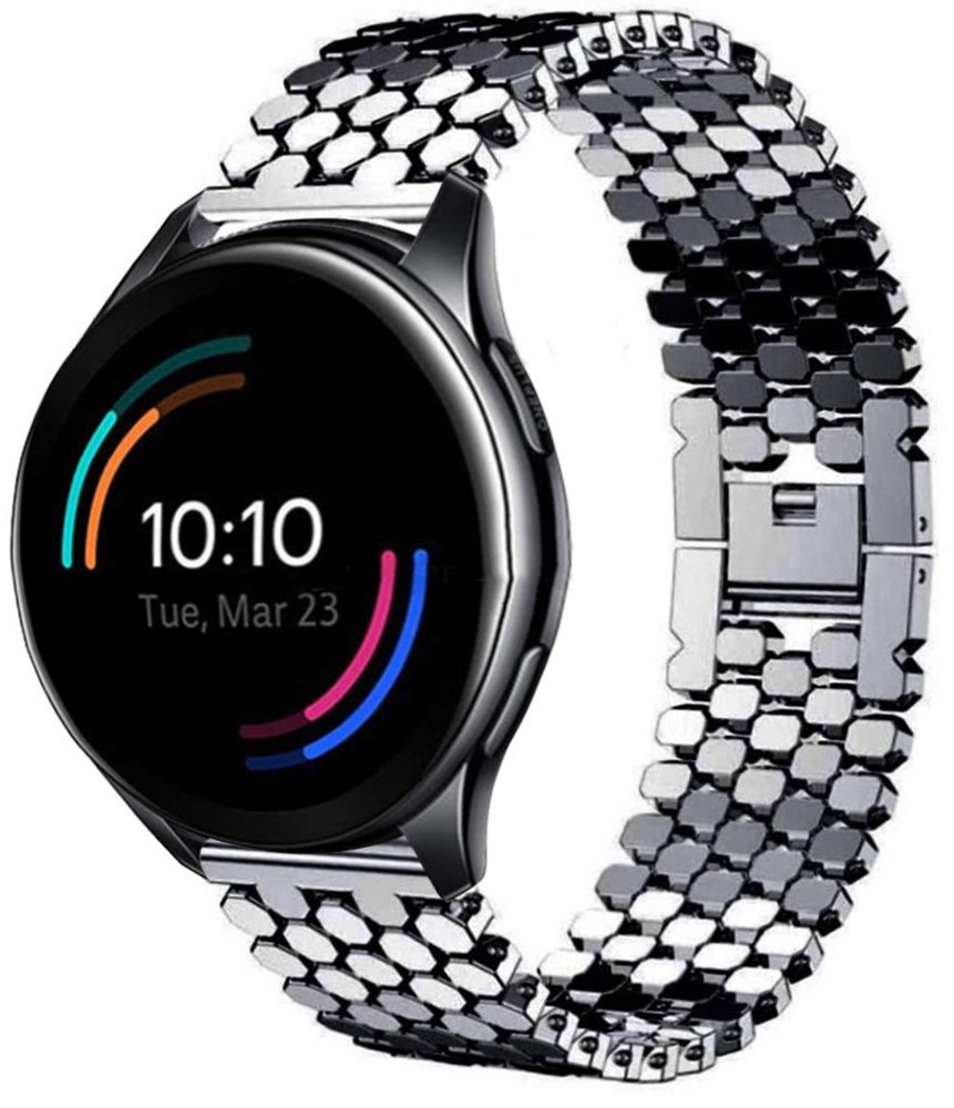 Strap-it® Strap-it OnePlus Watch stalen vis band (zwart) Strap-it® Strap-it OnePlus Watch stalen vis band (zwart)