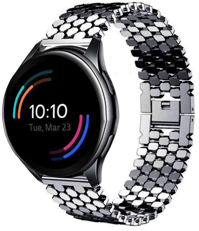 Strap-it® Strap-it OnePlus Watch stalen vis band (zwart) Strap-it® Strap-it OnePlus Watch stalen vis band (zwart)