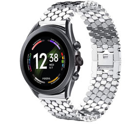 Strap-it® Fossil Gen 6 44mm stalen vis band (zilver) Strap-it® Fossil Gen 6 44mm stalen vis band (zilver)
