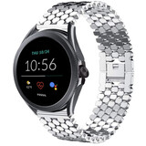 Strap-it® Fossil Gen 5e 44mm stalen vis band (zilver)