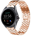 Strap-it® Strap-it Fossil Gen 5e 44mm stalen vis band (rosé goud)