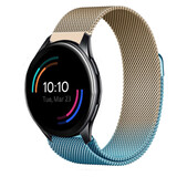 Strap-it® OnePlus Watch Milanese band (blauw/goud)