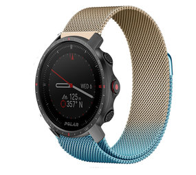 Strap-it® Polar Grit X Pro Milanese band (blauw/goud)
