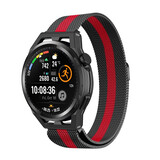 Strap-it® Huawei Watch GT Runner Milanese band (zwart/rood)