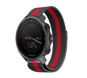 Strap-it® Polar Grit X Pro Milanese band (zwart/rood)