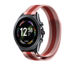 Strap-it® Fossil Gen 6 44mm Milanese band (rood/roze)