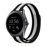 Strap-it® Fossil Gen 5e 44mm Milanese band (zwart/wit)