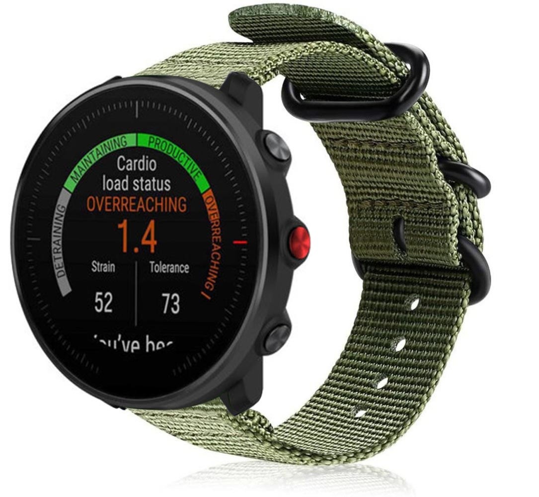 Strap-it® Strap-it Polar Vantage M nylon gesp band (groen