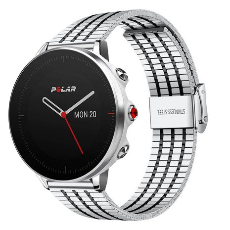 Strap-it® Strap-it Polar Grit X roestvrij stalen band (zilver/zwart)