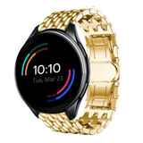 Strap-it® OnePlus Watch stalen draak band (goud)