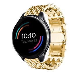 Strap-it® OnePlus Watch stalen draak band (goud)
