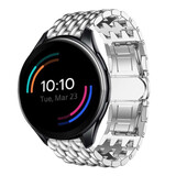 Strap-it® OnePlus Watch stalen draak band (zilver)