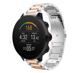 Strap-it® Polar Vantage M stalen band (zilver/rosé goud)