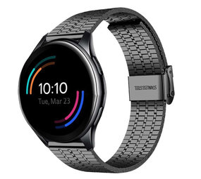 Strap-it® OnePlus Watch roestvrij stalen band (zwart)