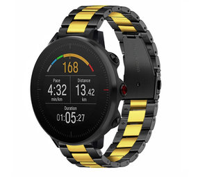Strap-it® Polar Vantage M stalen band (zwart/goud)