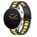 Strap-it® Polar Grit X stalen band (zwart/goud)