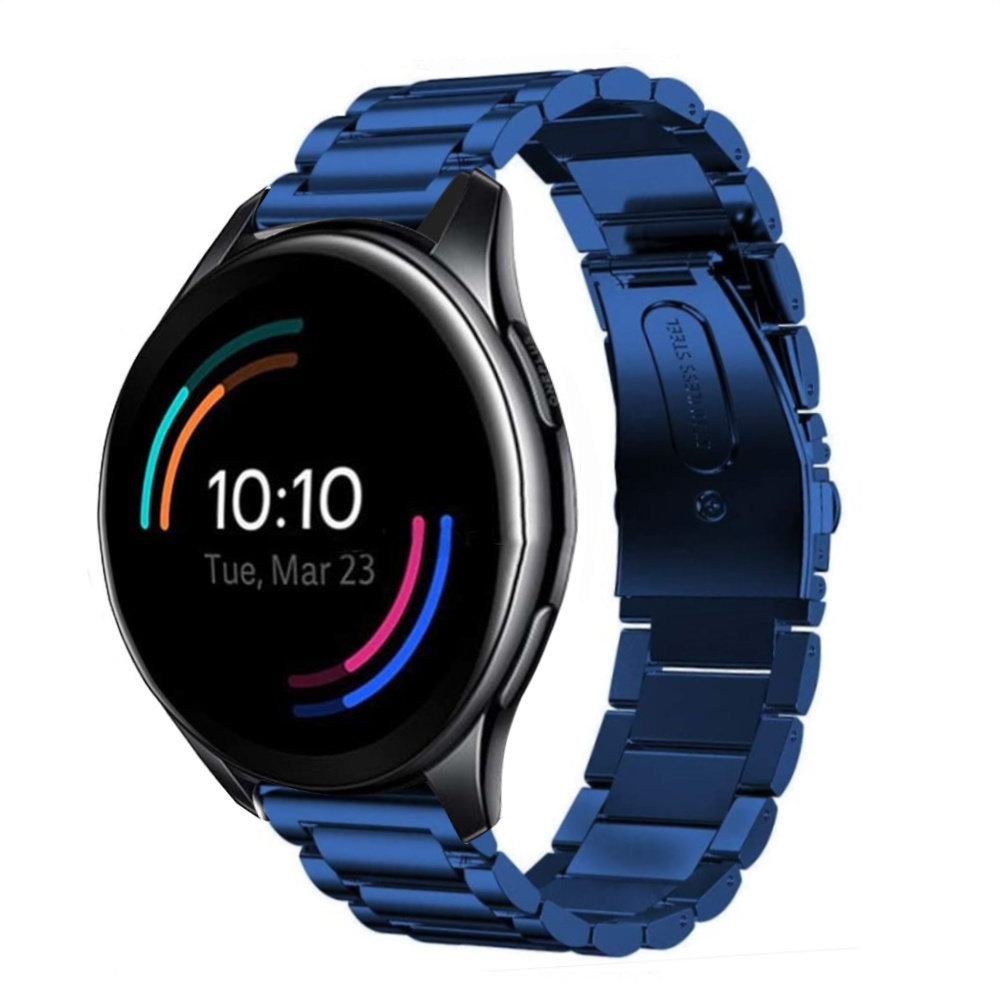 Strap-it® Strap-it OnePlus Watch stalen band (blauw)