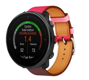 Strap-it® Polar Vantage M leren band (knalroze/roodbruin)