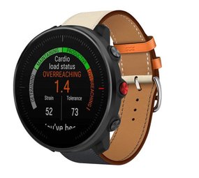 Strap-it® Polar Vantage M leren bandje (wit/donkerblauw)