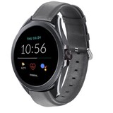 Strap-it® Fossil Gen 5e 44mm leren bandje (donkergrijs)