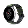 Strap-it® Strap-it OnePlus Watch siliconen / leren bandje (zwart/groen) Strap-it® Strap-it OnePlus Watch siliconen / leren bandje (zwart/groen)