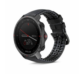 Strap-it® Polar Grit X Pro siliconen / leren bandje (zwart)